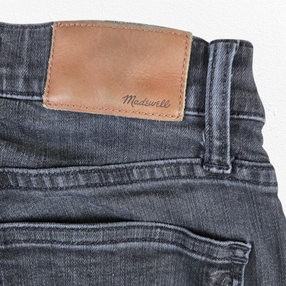 Madewell Washed Black Distressed 9 in High Rise Ankle Crop Skinny Jeans Size 25 - Picture 8 of 10
